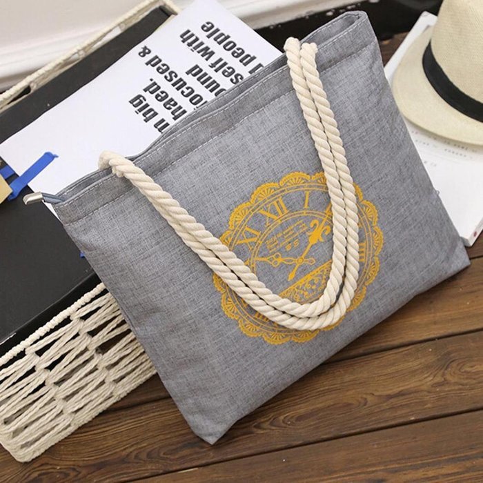 AutumnFall Fashion Cute Printing Women Girls Canvas Bags Shoulder Bag Casual Handbag (Gray)