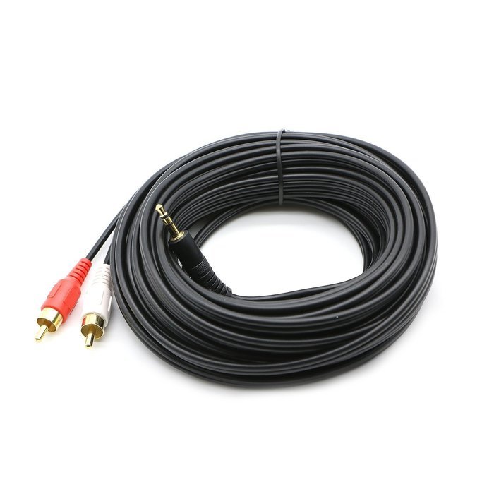 Pasow 3.5mm Stereo Male to 2RCA Male (Right and Left) RCA Audio Cable (30 Feet) N18