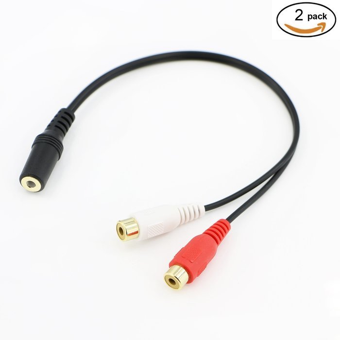 Pasow 3.5mm Stereo Male to 2RCA Male (Right and Left) RCA Audio Cable (30 Feet) N20