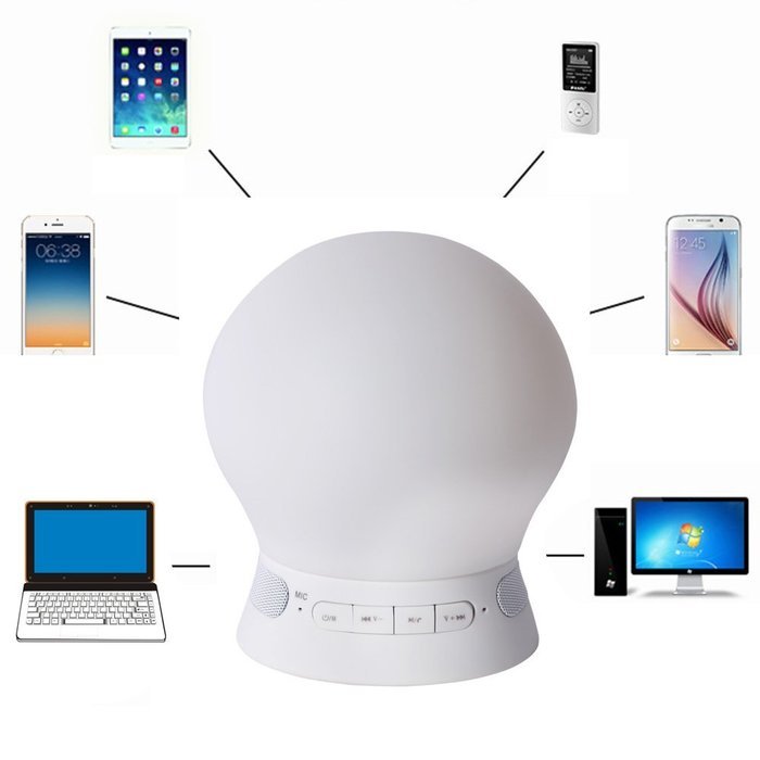 Balight Smart and stylish APP control Bluetooth 4.0 Music Player Speaker built-in multi color LED lights and alarm... N2