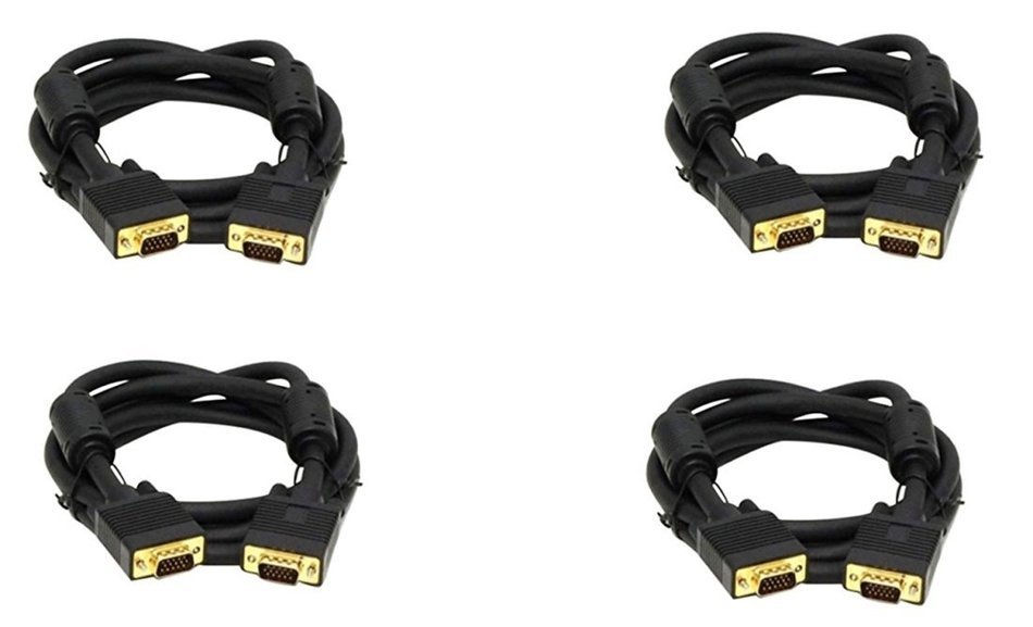 C&E 1 Pack, 25 Feet, VGA Male to Male Black, with ferrites Black, CNE503394 N8