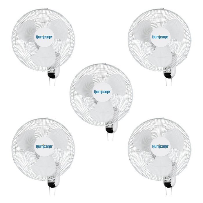 Hurricane Fans Classic 16" Wall Mount Oscillating Fan, 5 Count