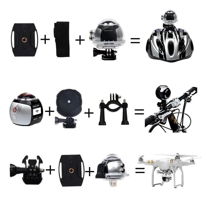 OVTECH Wireless 360 Degree Panoramic Camera 3D VR Action Sports Camera Wifi 16MP 4K HD 30fps Waterproof 230&deg; Lens... N7