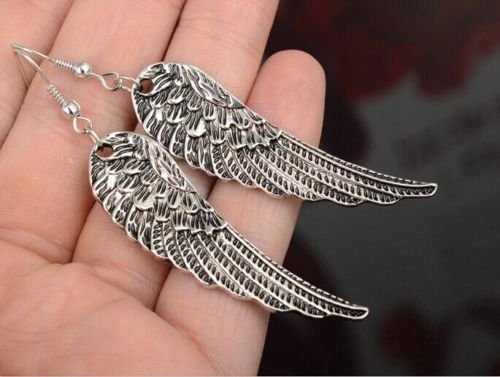 Vintage Tibet Silver Angel Wings Drop Earrings Hook Dangle Charming JT11 Stylish