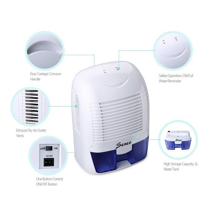 Seneo Mini Air Dehumidifier Compact Moisture Absorber for Home Closet Basements Kitchen Office N4