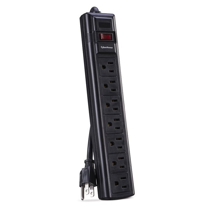 CyberPower CSB806 Surge Protector 8-Outlets 6 Ft Cord 1800 Joules N13 ...