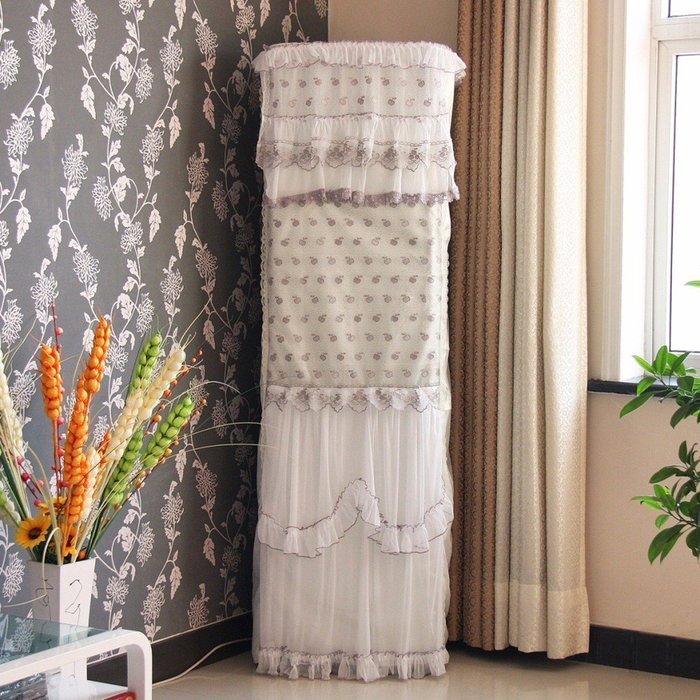 UAI-Lace, luck and vertical air conditioning covers, sewing Cabinet air conditioner covers, dust cover,Gray