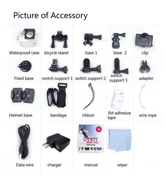 niceEshop(TM) SJCAM SJ4000 WiFi 1080P Full HD Action Camera Sport DVR(Black, US Plug) N3