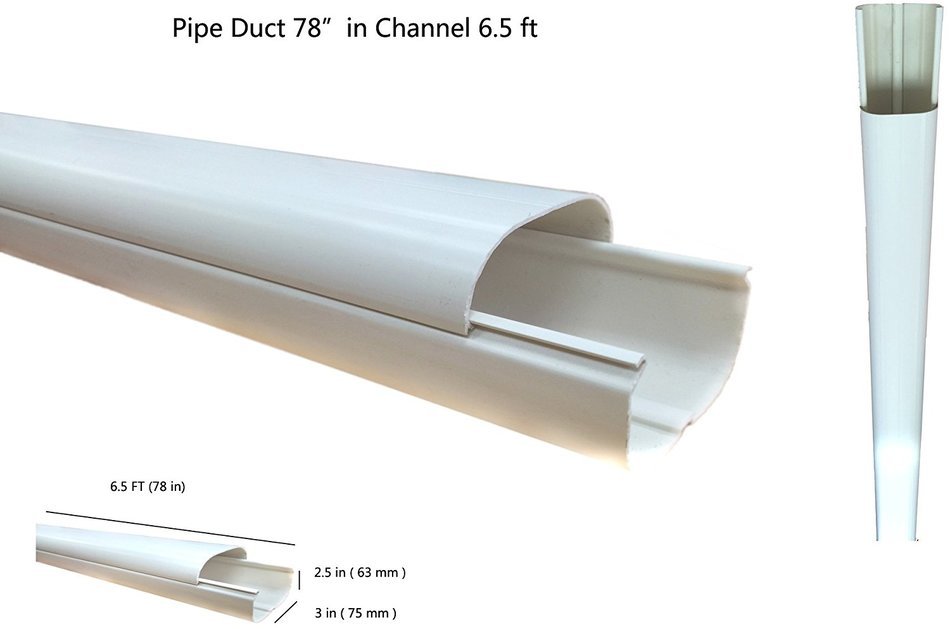 3" 7.5 FT Ductless Mini Split Line Set Cover Kit, Professional Outdoor Cover Kit N3