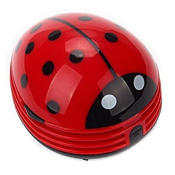 discoGoods Red Beetle Shaped Portable Corner Desk Table Top Vacuum Cleaner Mini Cute Vacuum Cleaner Dust Sweeper... N7