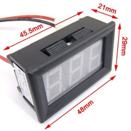 RioRand 0.56" 2-wires Amperemeter DC Digital Electric Meter 0 to 100A Ampere Ammeter LED Tester Blue+Shunt N3