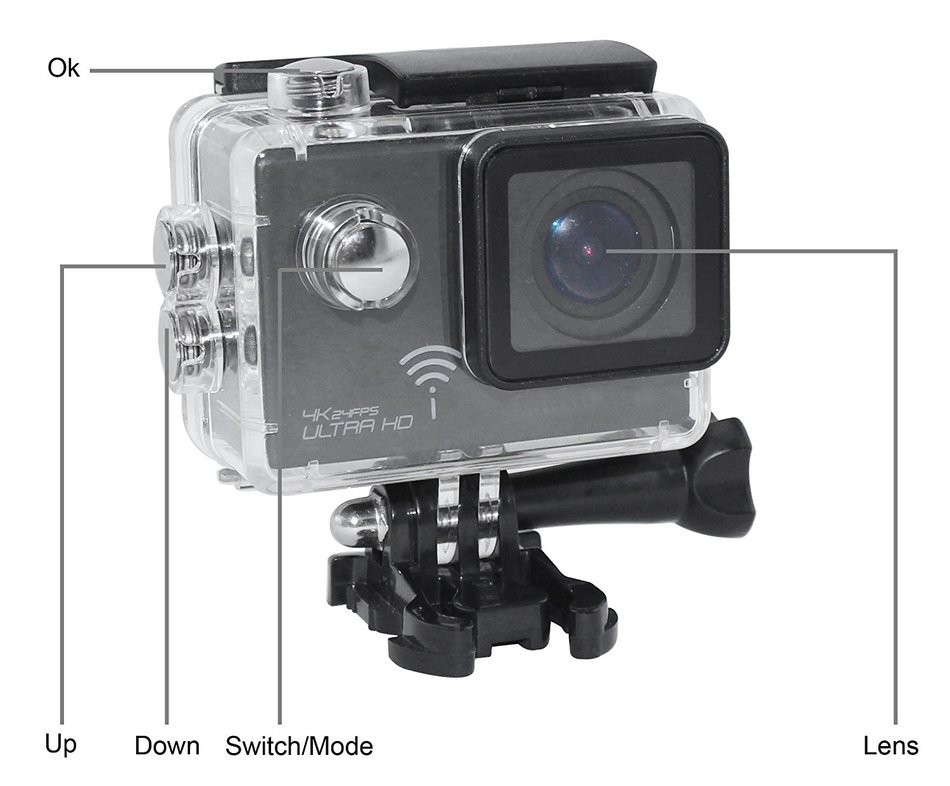 Action Camera, MiSafes Waterproof 4K 2160P Diving Camcorder 170&deg; Wide Angle HD WIFI Car DVR Cam 30m Digital Underwater... N3