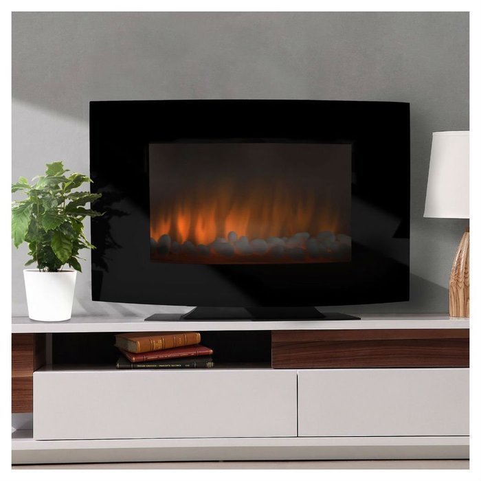 Large 1500W Heat Adjustable Electric Wall Mount & Free Standing Fireplace Heater N9