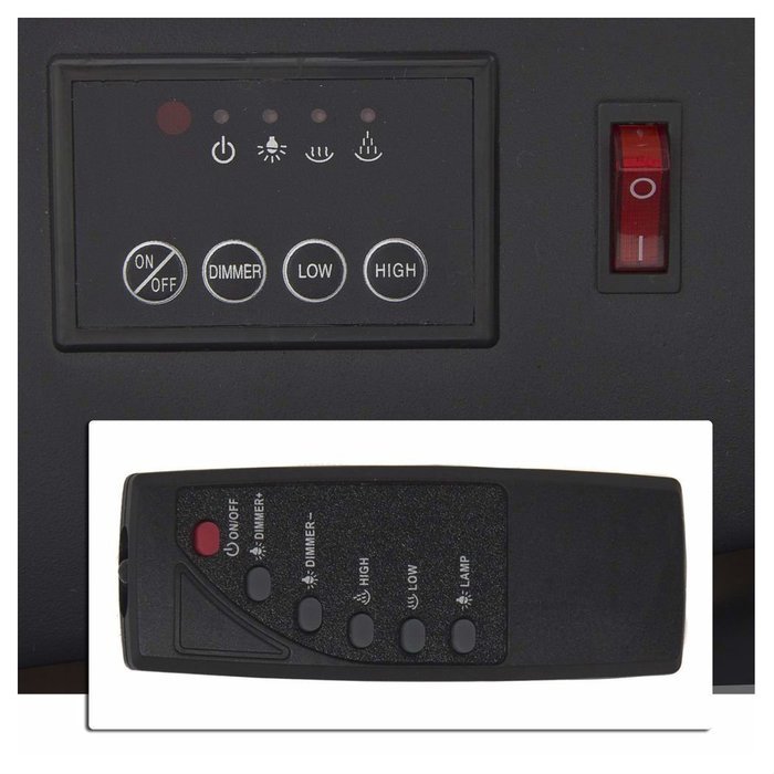 Large 1500W Heat Adjustable Electric Wall Mount & Free Standing Fireplace Heater N11