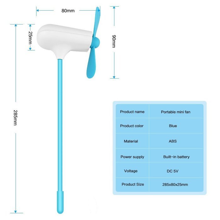 Welltop Mini Fan Portable Fans Flexible Small Fan Battery Fan Bendable Clip Fans Handheld Fans Table Fan Baby... N3
