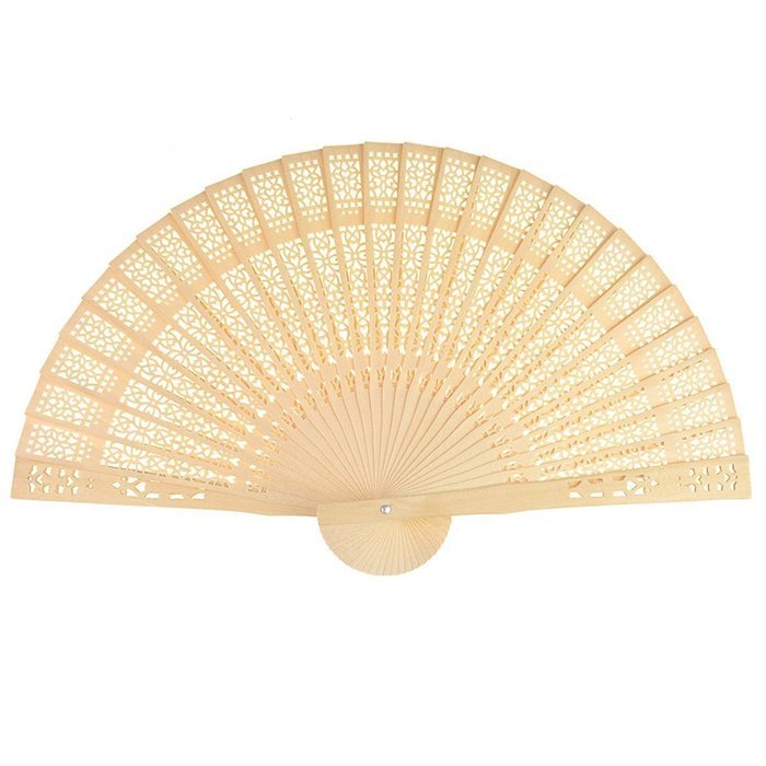Generic Sandalwood Fan Baby Shower Gifts Wedding Favors Set of 48 pcs
