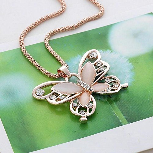 Fashion Cute Butterfly Pendant Necklace Stainless steel Women's Chain Jewelry