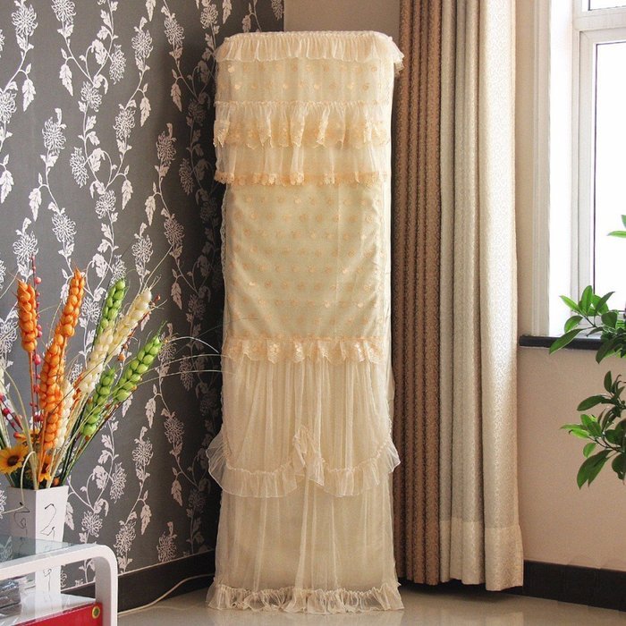 UAI-Lace, luck and vertical air conditioning covers, sewing Cabinet air conditioner covers, dust cover,Gray N2