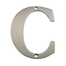 Deltana RL4C 4 Solid Brass Residential Letter C, Satin Nickel by Deltana
