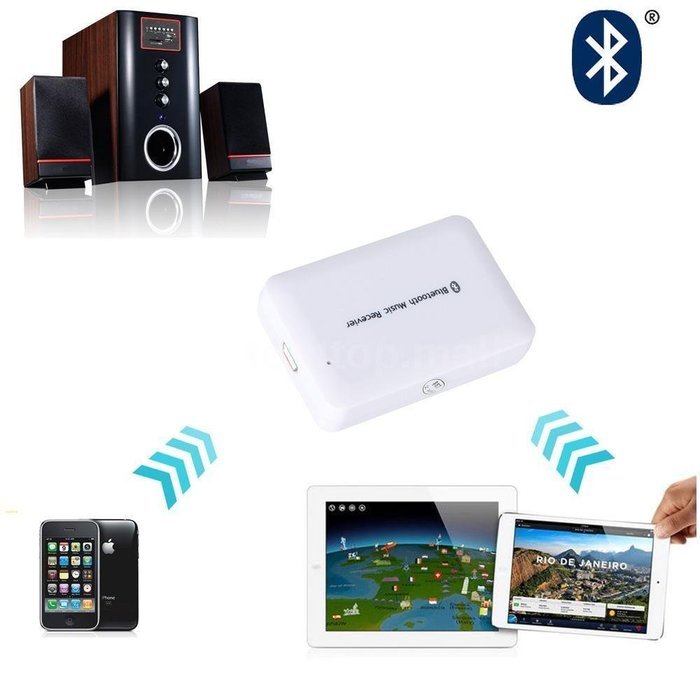 White Stereo Music Receiver Dongle Adapter Audio System Wireless Bluetooth 4H2V
