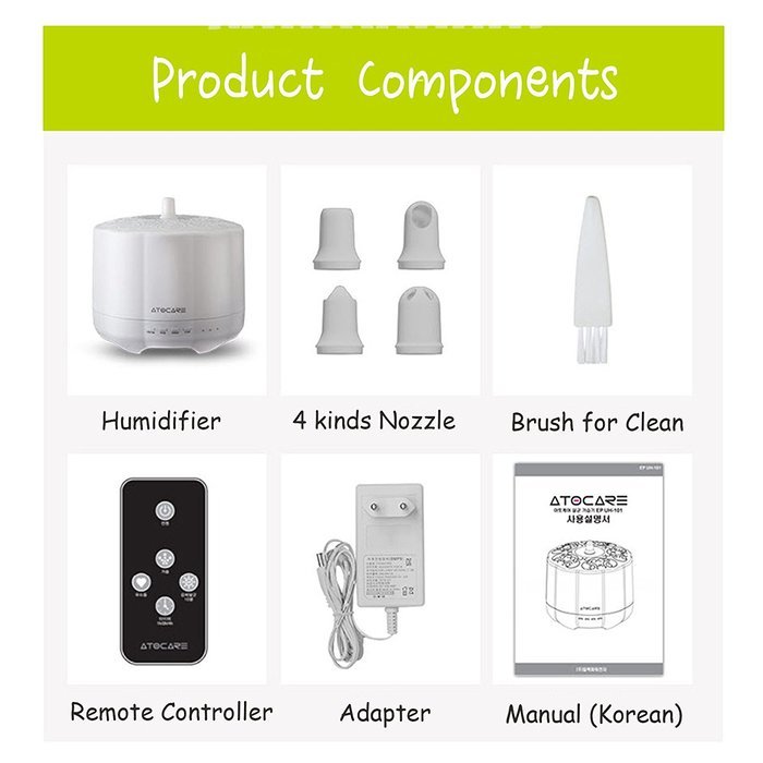 Atocare EP UH-101 Ultrasonic LED Humidifier Self Sterilization Mood Light 1.4L N2
