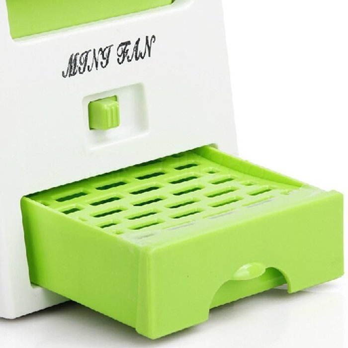 Office Portable Mini Fan Cooling Desktop Dual Bladeless USB Air Conditioner Green N2
