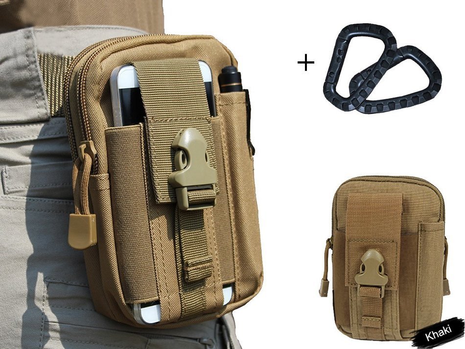LefRight Nylon Tough Duty Military Tactical Molle EDC Compatible Universal Security Pack Casual Waist Bag, Coyote...