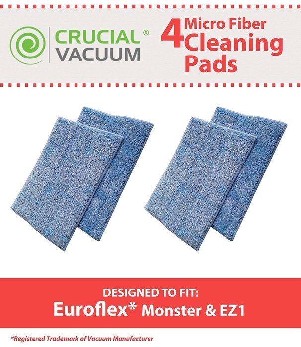New High Quality 4PK Replacement Micro Fiber Cleaner Pads Designed To Fit Euroflex Monster EZ1 Steam Mop