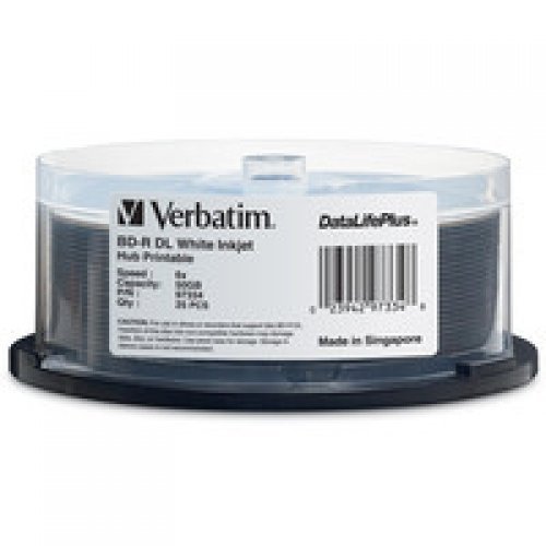 Verbatim DataLifePlus Blu-Ray White Inkjet Hub Printable 6X BD-R Media Dual Layer DL 50GB...