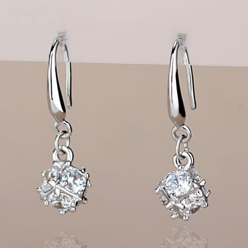 Women Fashion Jewelry 925 Silver Sterling vintage Dangle Earrings Elegant Stud C N13