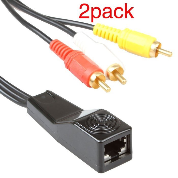 RELPER 2 Pack 3 RCA to RJ45 Balun Component Video and Audio Extender Over Cat5/6 Up to 600ft/200M N6