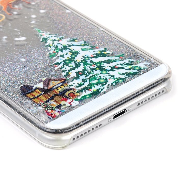 Badalink iPhone 7 Plus Case (5.5") Christmas Tree Liquid Case Clear Hard PC Case Bling Shiny Glitter Liquid Flowing... N4