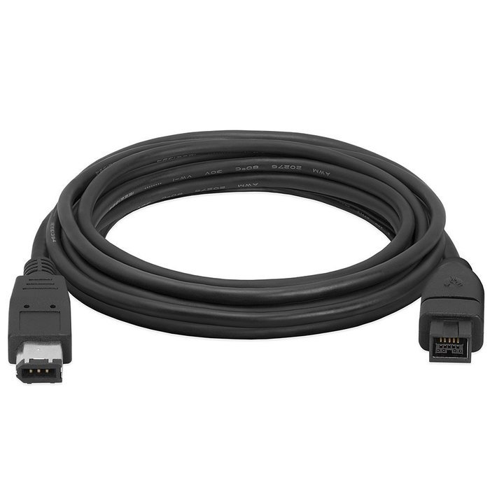Cmple - 9 PIN/ 6PIN BILINGUAL FireWire 800 - FireWire 400 Cable -15FT, Black N6