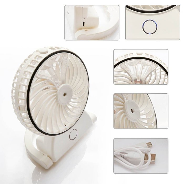 LEDMO Mini Misting Cooling Desktop Fan, 4-inch Vanes 3 Speeds Portable Mini USB Rechargeable, cooling fan, rechargeable...