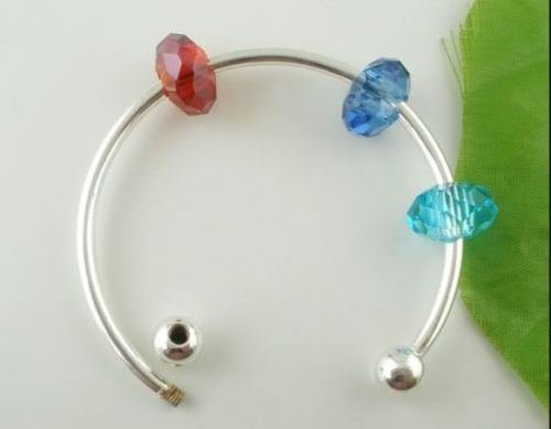 1pc fashion Smooth bangle European beaded charm bracelet 20cm