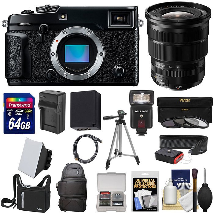 Fujifilm X-Pro2 Wi-Fi Digital Camera Body with 10-24mm f/4 OIS Lens + 64GB Card + Battery & Charger + 2 Cases... N2