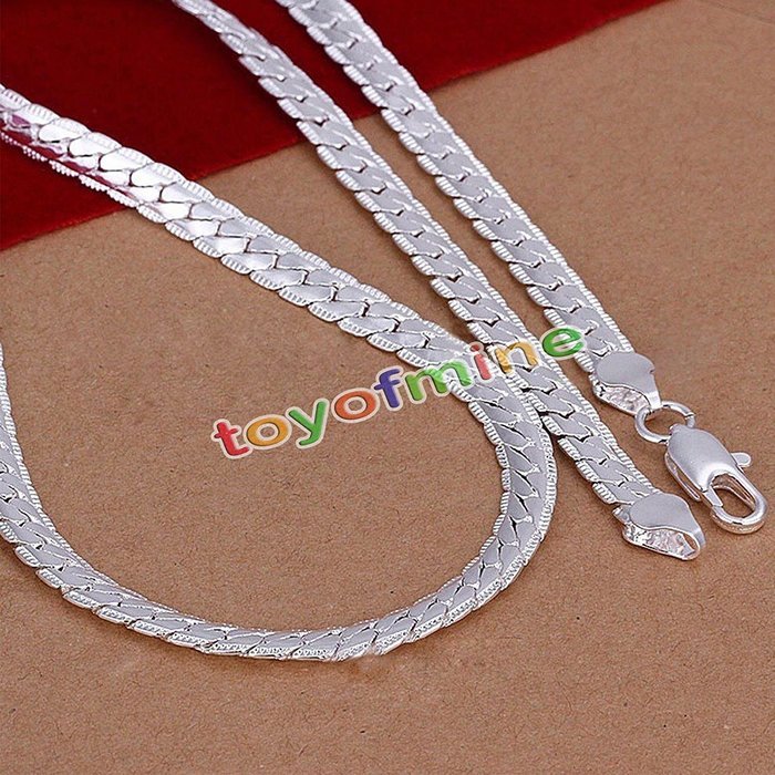 5mm 925 Solid Sterling Silver Plated Necklace Chain 20" inch Fashion Men Women