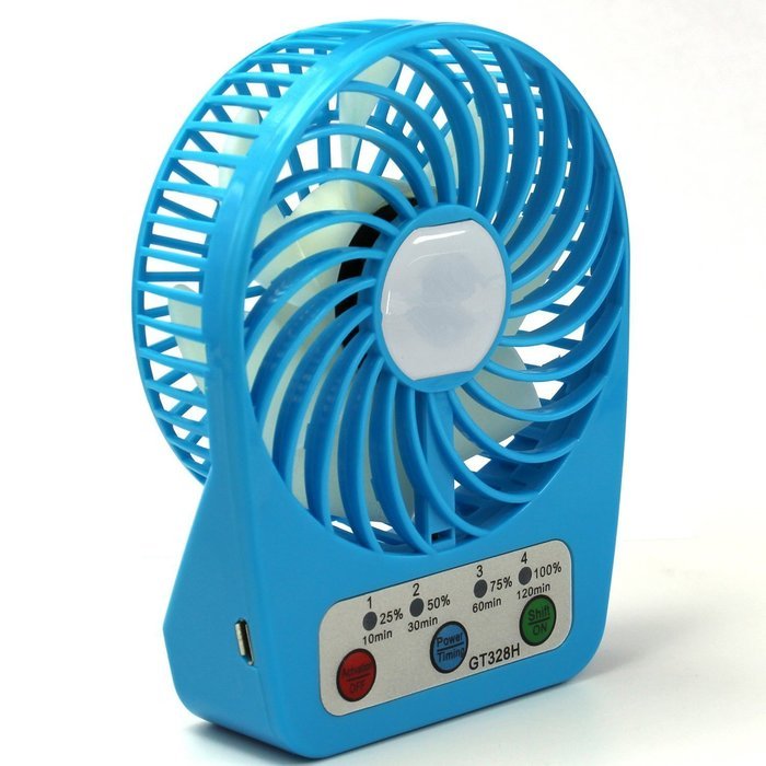 Mini Table Fan, Findway 4 Speeds Portable Handheld Rechargeable Desktop Fan with Timing Setting Fuction (Black) N2