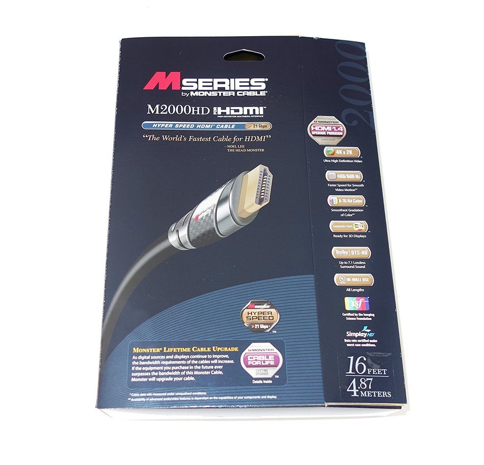 Monster M2000HD 16FT Hyper Speed HDMI Cable w/ Ethernet N2