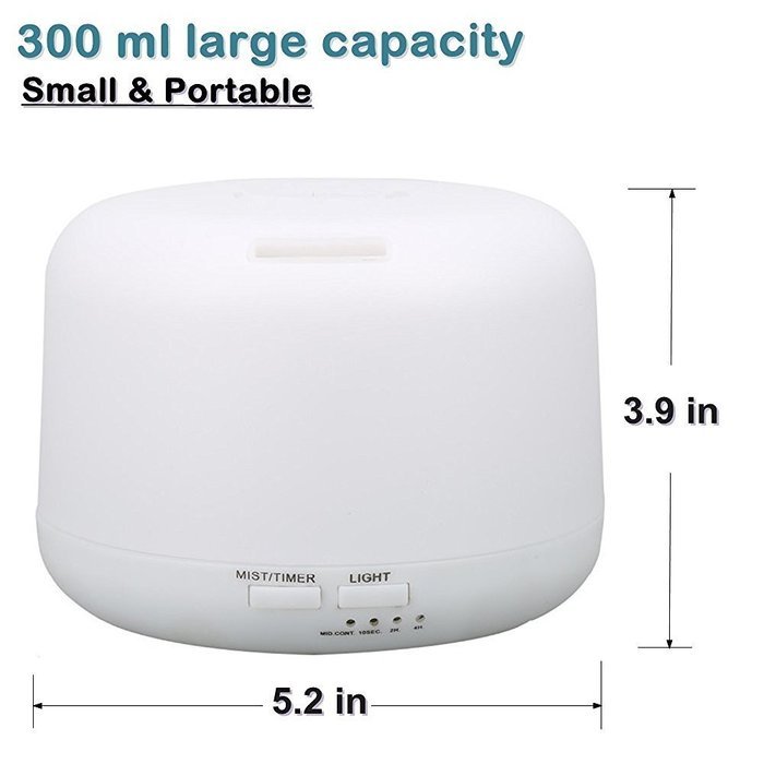 Essential Oil Diffuser for Aromatherapy - Sekway 300ml Premium Cool Mist Aroma Humidifier with changing colored...