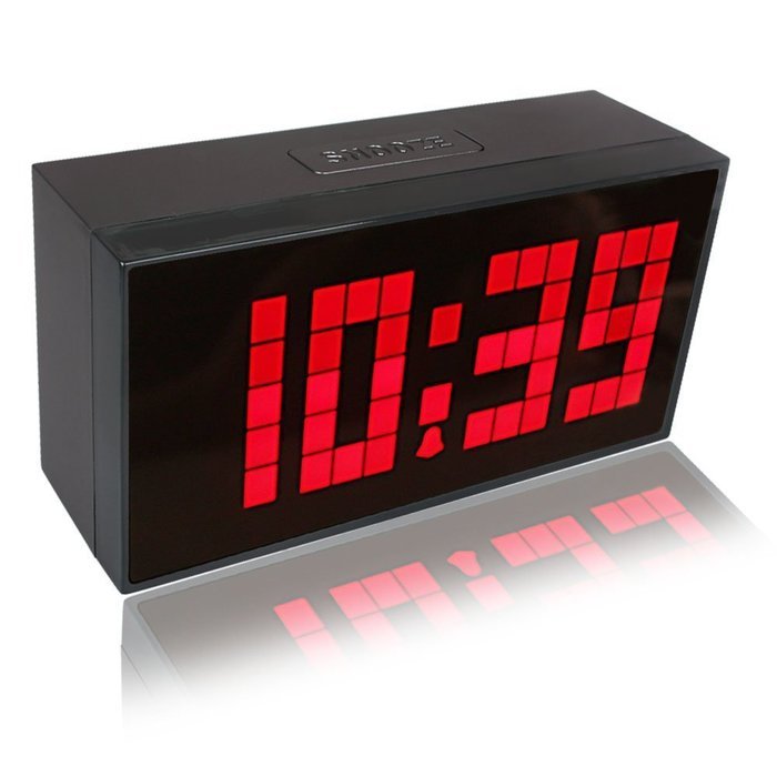 RioRand Large Big Number Jumbo LED Snooze Wall Desk Alarm Clock --red Light N2