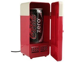 Portable USB Mini Fridge Cooler and Warmer for Home, Office, Car or Boat AC & DC, RED