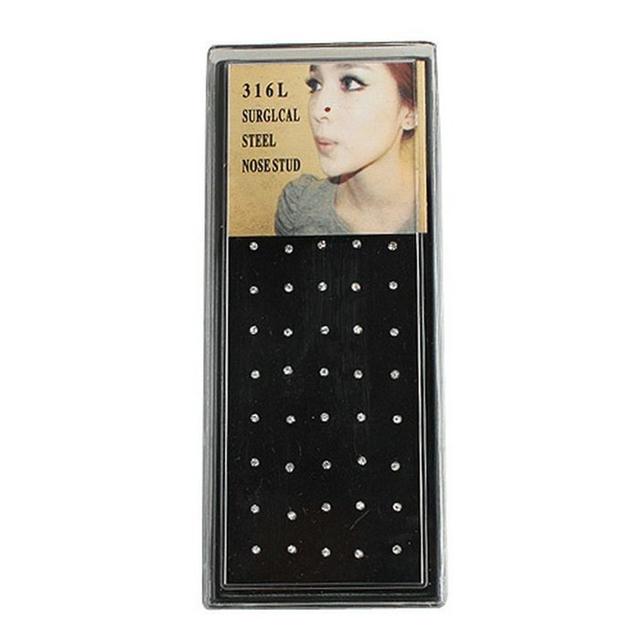 Free Shipping 48pcs Fashion Surgical Stainless Steel Nose Lip Bar Stud Ring Body Piercing
