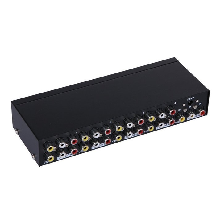 E-SDS 1 In 8 Out 3 RCA AV Audio Video Splitter Amplifier for Cable Box DVD DVR Analog TV N8