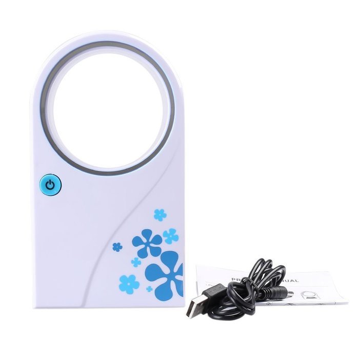 Fashion Beautiful USB Mini No Leaf Fan Bladeless Refrigeration Desktop Portable Air Conditioner 2 Colors (Green)