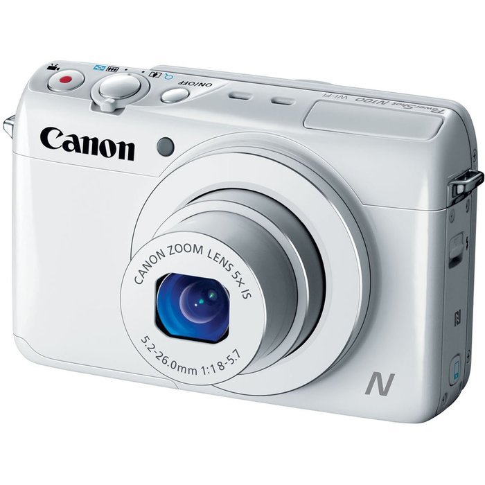 Canon PowerShot N100 HS 12.1MP Digital Camera - Wi-Fi Enabled (White) N9