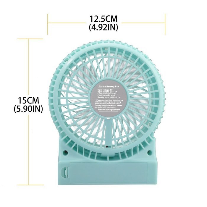 iKKEGOL Mini Portable Wireless Rechargeable Super Strong Wind Desk Fan W/ Rechargeable Battery - 3 Mode Wind Speed... N14