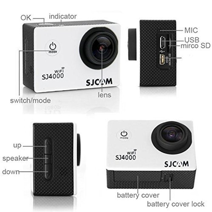 niceEshop(TM) SJCAM SJ4000 WiFi 1080P Full HD Action Camera Sport DVR(Black, US Plug) N4