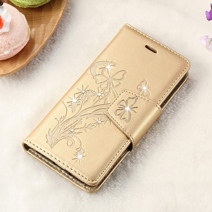 Samsung Galaxy S7 Edge 3D Handmade Diamond Case-Auroralove Black Bling PU Leather Lovely Dandelion Credit Card... N2