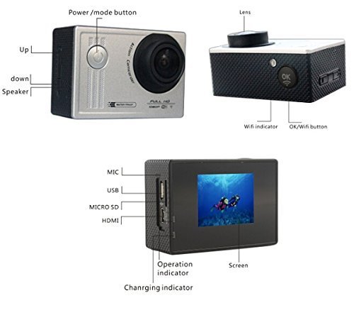 Olatec S55W 1.5inch Waterproof Hd Car DVR Camera Sport Dv with Wifi (Silver) N6